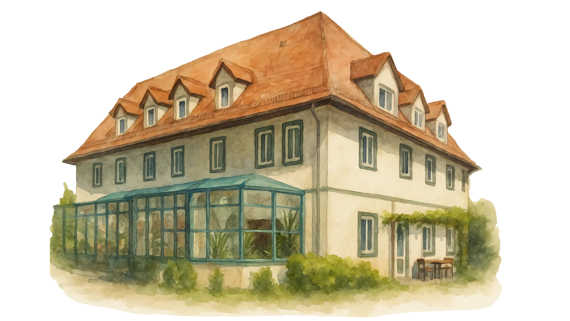 Illustration des Waldhotel Linzmühle.