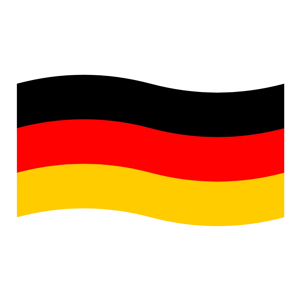 Welle der deutschen Flagge mit schwarzem, rotem und goldenem Streifen.